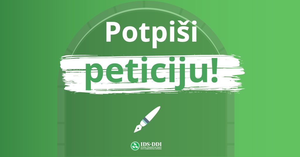 Banner s pozivom na potpis peticije.